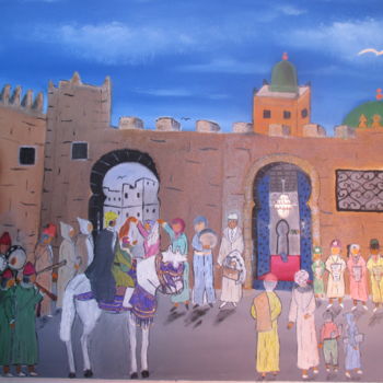Pittura intitolato "le rituel de la cir…" da Ahmed Fertat, Opera d'arte originale, Olio