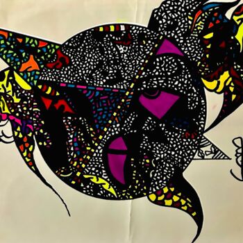 Tekening getiteld "Abstract Artwork II" door Ahmed Hassan, Origineel Kunstwerk, Marker