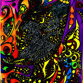 Drawing titled "Psychedelic Sea Cre…" by Ahmed Hassan, Original Artwork, Marker