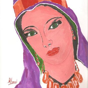 Painting titled "Jeune femme de Miss…" by Ahmed K, Original Artwork