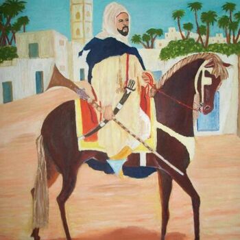 Painting titled "Notable marocain du…" by Ahmed K, Original Artwork