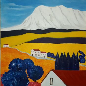 Painting titled "La Montagnette" by Ahmed Laghouati, Original Artwork, Acrylic