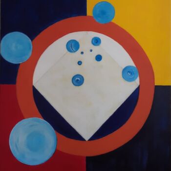 Malerei mit dem Titel "Le Cosmos" von Ahmed Laghouati, Original-Kunstwerk, Acryl