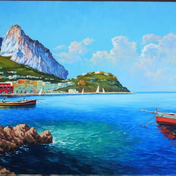Painting titled "paysage marin" by Ahmed Mekkaoui, Original Artwork