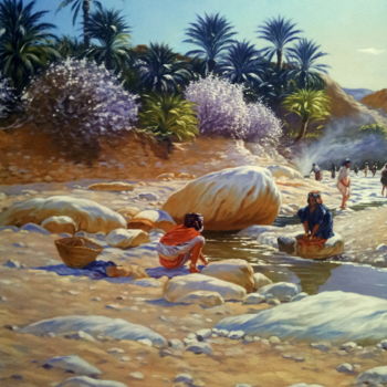 Pintura titulada "detail" por Ahmed Mekkaoui, Obra de arte original