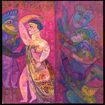 Pittura intitolato "Harem Sultan 3" da Ahmed Omar, Opera d'arte originale, Olio