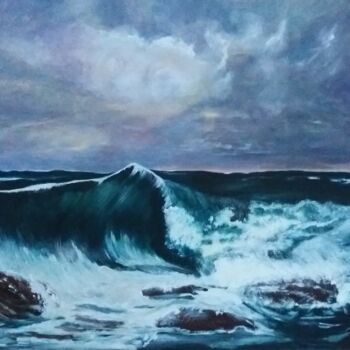 Painting titled "Vague_d_ame" by Ahmed Zaibi, Original Artwork, Acrylic