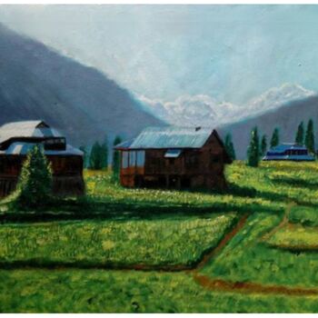 Pittura intitolato "Kashmir Landscape P…" da Ahmed Zohaib, Opera d'arte originale, Acrilico
