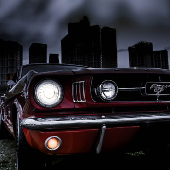 Photographie intitulée "Mustang in the moon…" par Ahmet Reha Demir, Œuvre d'art originale, Photographie non manipulée