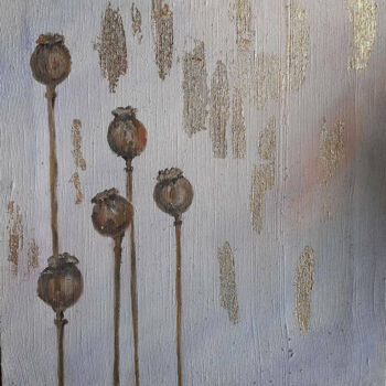 Картина под названием "Poppies" - Зиля Ахметова, Подлинное произведение искусства, Масло Установлен на Деревянная рама для н…