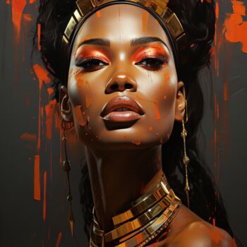 Grafika cyfrowa / sztuka generowana cyfrowo zatytułowany „African Queen” autorstwa Jérôme Mettling, Oryginalna praca, Obraz…