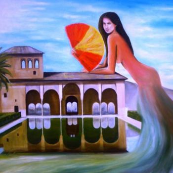 Painting titled "Al Hamra" by Aicha Iglesias, Original Artwork
