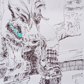 Dibujo titulada "Ресницы" por Aida Turkmenova, Obra de arte original, Tinta