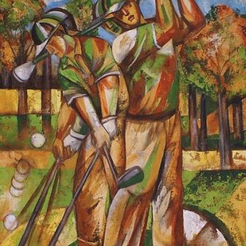 Painting titled "Golf en movimiento" by Aida Emart, Original Artwork, Oil