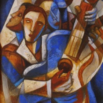 Pintura titulada "Dale cuerda al azul" por Aida Emart, Obra de arte original, Oleo