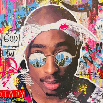 Painting titled "2pac" by Aiiroh, Original Artwork, Acrylic