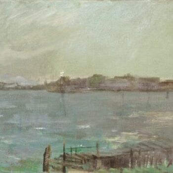 Painting titled "Laguna Venice" by Aija Balina, Original Artwork, Oil