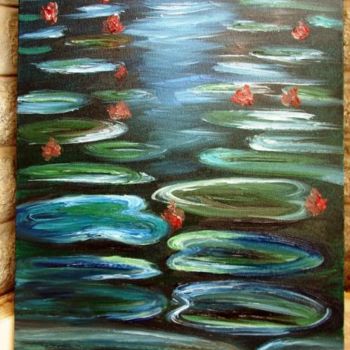Painting titled "Water lily" by Aijaz Qaisar, Original Artwork
