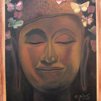 Painting titled "Peace" by Aijaz Qaisar, Original Artwork, Oil