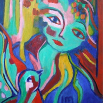 Painting titled "je chante" by Aileaime, Original Artwork