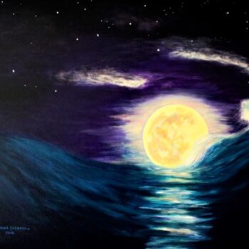 Malerei mit dem Titel "Moon way" von Ailen Tarlev, Original-Kunstwerk, Acryl