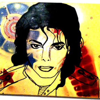 Schilderij getiteld "Mikael-jackson" door Angel White, Origineel Kunstwerk, Acryl