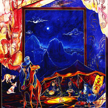 Schilderij getiteld "2-aili-sadek-veille…" door Sadek Aïli, Origineel Kunstwerk