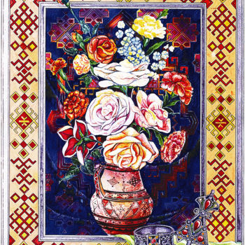 Malerei mit dem Titel "aili-sadek-poterie-…" von Sadek Aïli, Original-Kunstwerk