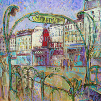 Painting titled "Le Moulin rouge à P…" by Aimé Venel, Original Artwork