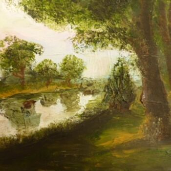 Painting titled "Am Fluss,2007" by Aimee-Josephine, Original Artwork, Oil