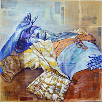 Peinture intitulée "Marynette la rêveuse" par Aimère, Œuvre d'art originale, Acrylique