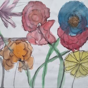 绘画 标题为“Waltz of the flowers” 由Aïna Aubry, 原创艺术品, 水粉