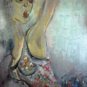 Painting titled "Angst" by Aina Ciceniene, Original Artwork, Oil