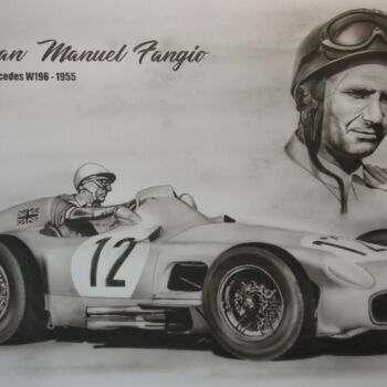 Malarstwo zatytułowany „„Juan Manuel Fangio…” autorstwa Airbrush-Meckel, Oryginalna praca, Natryskiwacz