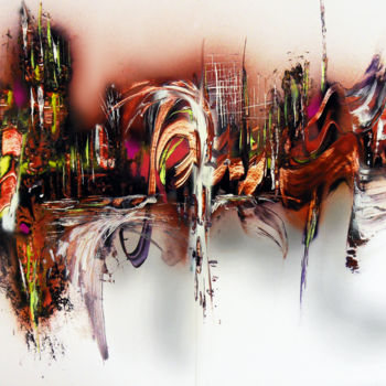Schilderij getiteld "Tableau abstrait bo…" door Airgone, Origineel Kunstwerk, Graffiti