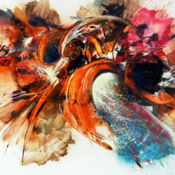 Painting titled "Tableau abstrait bo…" by Airgone, Original Artwork, Spray paint