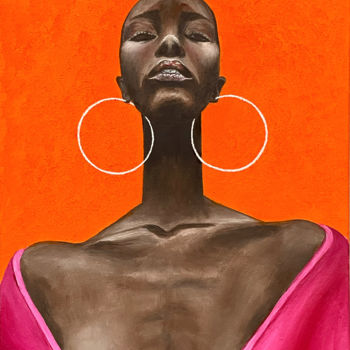 Pittura intitolato "woman&tangerines" da Air J, Opera d'arte originale, Olio