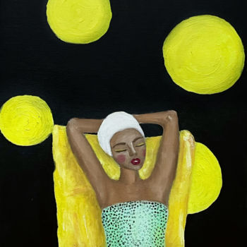 Schilderij getiteld "women&bananas" door Air J, Origineel Kunstwerk, Olie