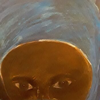Dessin intitulée "La femme au bandeau" par Aïssétou Sako, Œuvre d'art originale, Pastel