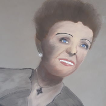 Drawing titled "Édith Piaf" by Aïssétou Sako, Original Artwork, Pastel
