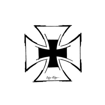 Disegno intitolato ""Iron Cross" Tattoo…" da Ajax Edgar, Opera d'arte originale