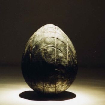 Sculpture intitulée "Wooden Egg" par Alistair Ian Jelks, Œuvre d'art originale