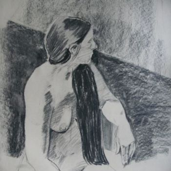 Drawing titled "charcoal woman" by Alistair Ian Jelks, Original Artwork, Other