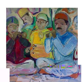 Peinture intitulée "shahnai" par Ajmal Maharaj, Œuvre d'art originale