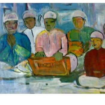 Peinture intitulée "qawwali" par Ajmal Maharaj, Œuvre d'art originale