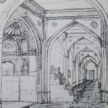 "Shajaani mosque" başlıklı Resim Ajmal Maharaj tarafından, Orijinal sanat, Mürekkep