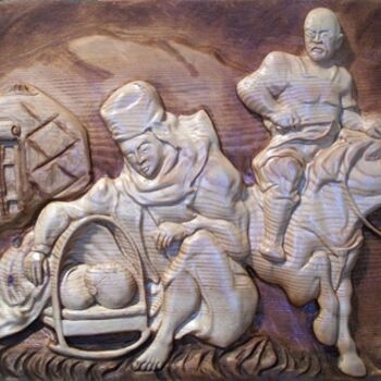 「СТЕПЬ МОЯ - СЫН РОД…」というタイトルの彫刻 Калибек Ишпекбай -Улы Айнажаровによって, オリジナルのアートワーク