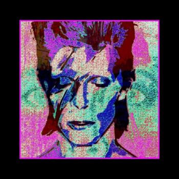 Painting titled "{ Bowie revisited }" by A.Joly, Original Artwork