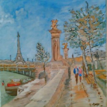 Pittura intitolato "Ponte de Alexandre" da Ajorge, Opera d'arte originale