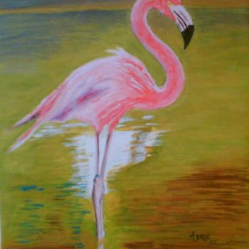 Pintura intitulada "Flamingo" por Ajorge, Obras de arte originais